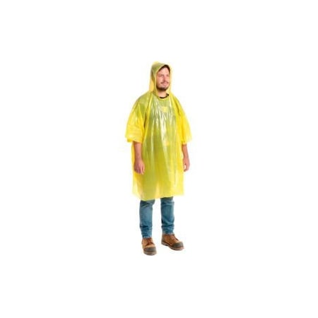Gss Safety Disposable Rain Poncho, 80" L, One Size, Yellow GSS-9010